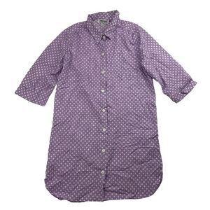 Anthony Richards Purple Polka Dot Button Up Nightgown Sleep Shirt Dress Size L